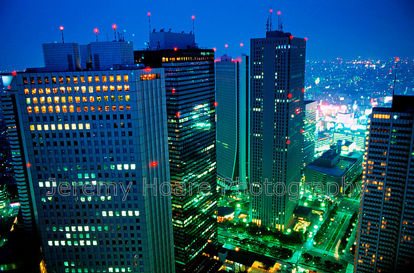 Travel-Shinjuku-at-night 
 Skyscrapers at dusk, Shinjuku, Tokyo, Japan