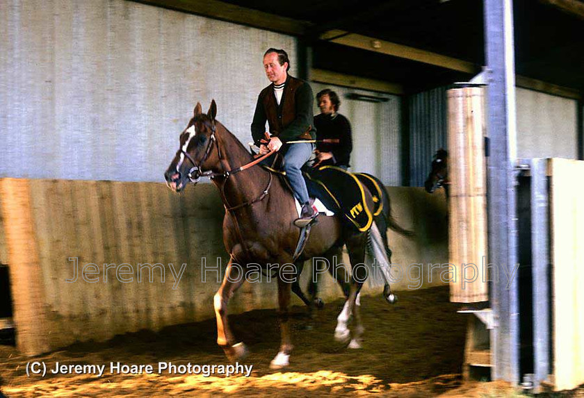 Grundy-FB 
 Grundy at Peter Walwyn's yard at Lambourn with Matt McCormack in the saddle