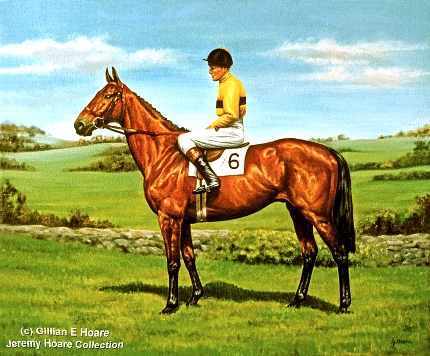 Arkle 
 Arkle and Pat Taaffe - oil painting from the photograph Gillian hand coloured for the Schweppes Sporting Calendar, 1972